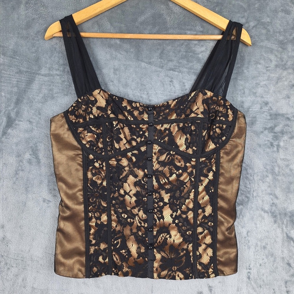 Womens‎ Top 10 Whimsigoth Y2K Fairy Grunge Floral Lace Corset Bustier Coquette
